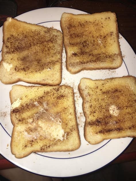 Figured out how to make cinnamon-sugar-butter toast from my elementary days and might have cried ...