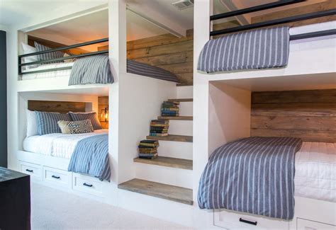 Country House Bunk Room with Queen-Size Bunk Beds | iDesignArch | Interior Design, Architecture ...