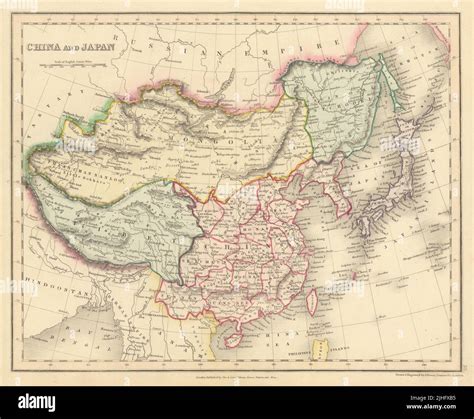 China and Japan by John Dower. Tibet Mongolia Manchuria Niphon 1845 old map Stock Photo - Alamy