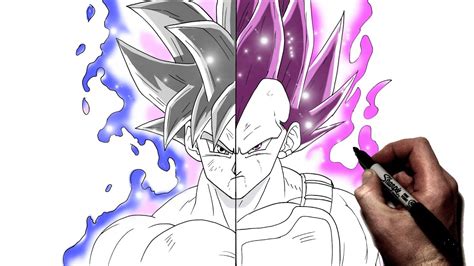 How To Draw Goku MUI/ Vegeta UE | Step By Step | Dragon Ball - YouTube