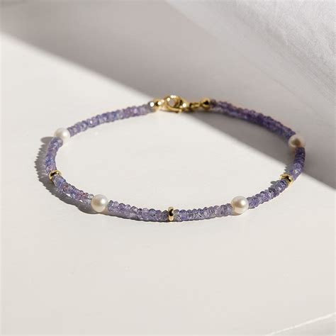 Tanzanite Bracelet with Pearls | KLENOTA