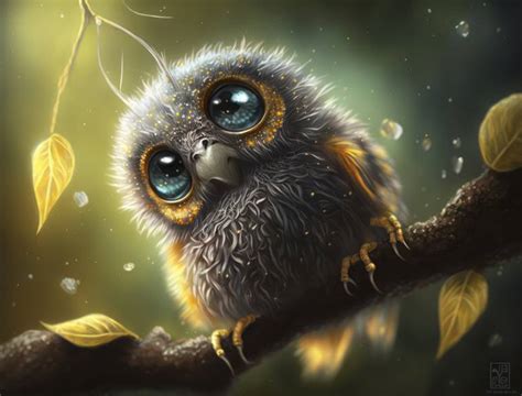 Mystical owl majesty: Masterpiece in macro painting Digital by WS Coda | Saatchi Art