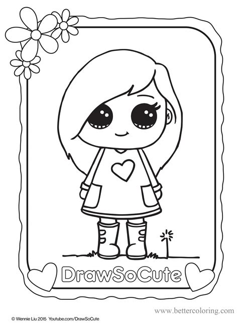 Draw So Cute Girl Coloring Pages - Free Printable Coloring Pages