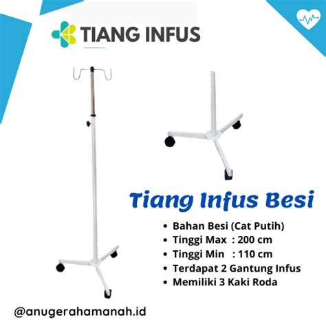 Jual Tiang Infus Portable/ Tiang Infus Stainlies/Tiang Infus Besi Cat Putih/Tiang Besi Infus ...