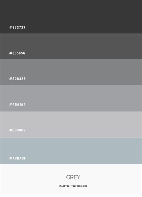 the color scheme for grey is shown in three different shades