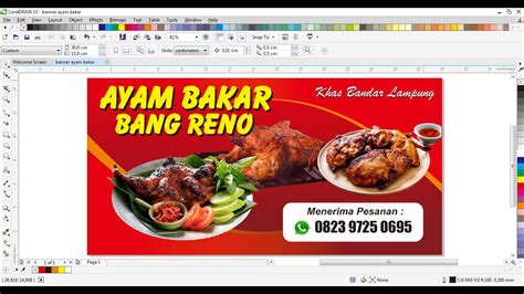 Tutorial Desain Banner Ayam Bakar dengan Coreldraw - YouTube