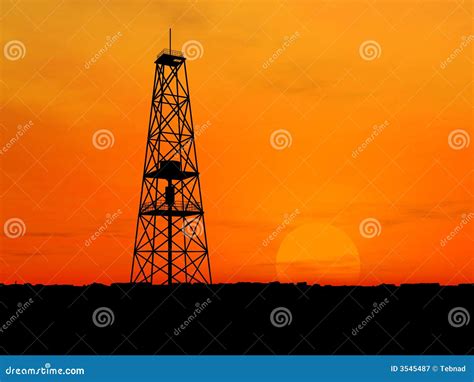 Silhouette oil rig stock image. Image of crude, industrial - 3545487