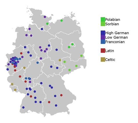 Language of origin of Germany's 80 largest cities. : r/MapPorn