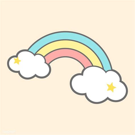 Rainbow on clouds magical vector | free image by rawpixel.com / Waraporn | Rainbow drawing ...