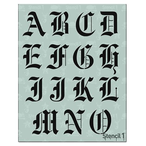 Stencil1 Letter Stencils 2" - Old English Calligraphy Letters & Numbers - Mylar Uppercase and ...