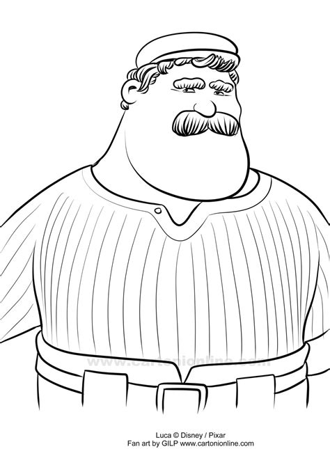 Massimo Marcovaldo from Luca (Disney/Pixar) coloring page