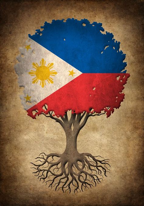 Vintage Tree of Life with Flag of Philippines Art Print by Jeff Bartels ...