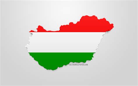 Download wallpapers 3d flag of Hungary, map silhouette of Hungary, 3d art, Hungarian flag ...