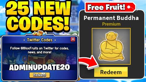 ALL 25 UPDATE 20 FREE BUDDHA FRUITS CODES IN BLOX FRUITS! Roblox