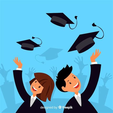 Happy students celebrating graduation Vector | Free Download