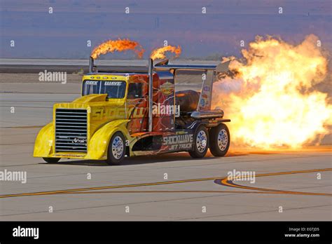 Shockwave Jet Truck with actual jet engine races at 2015 Yuma Air Show Stock Photo - Alamy