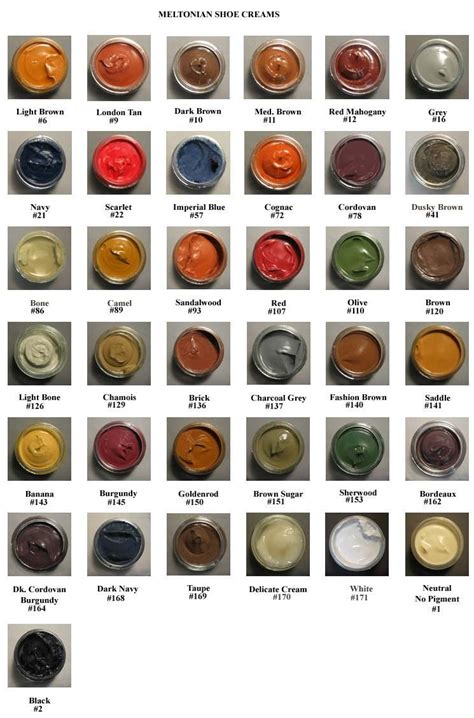 Kiwi Shoe Polish Colors Chart: A Visual Reference of Charts | Chart Master