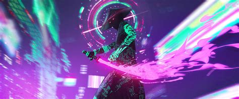 Neon Samurai by Dmitry Mel | 5160x2160 : r/WidescreenWallpaper