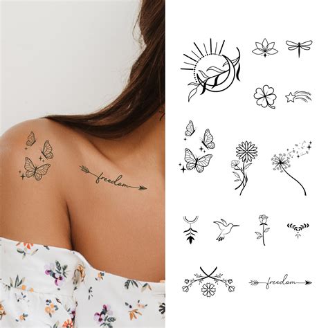 Semi Permanent Tattoo Freedom Tattoo Pack X 16 Units Temporary Tattoo Fake Tattoo Body Tattoos ...