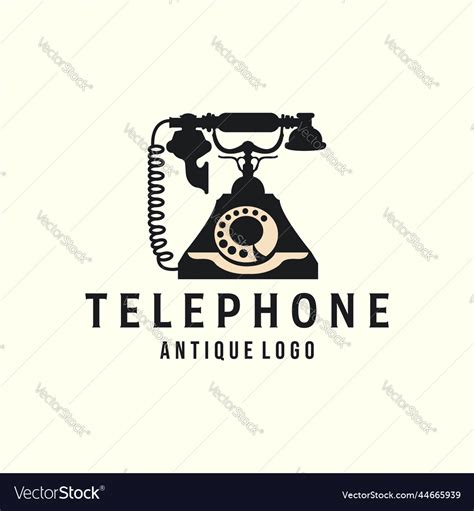 Telephone antique vintage style logo template Vector Image