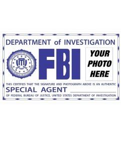 Photomontage of FBI ID badge