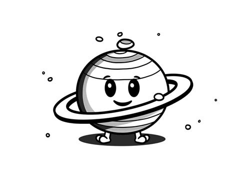 Ringed Planet Saturn Coloring - Coloring Page