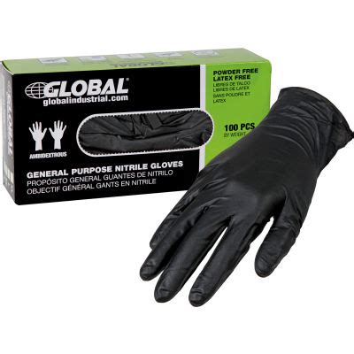 Gloves & Hand Protection | Nitrile | Global Industrial™ Nitrile Gloves, Industrial Grade, Powder ...