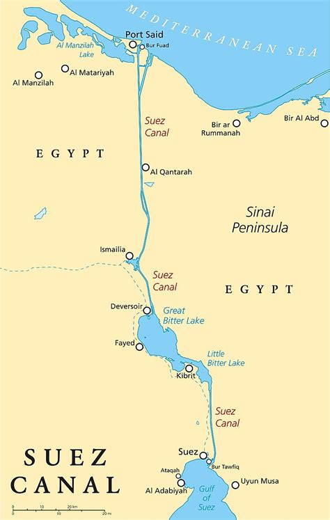 Suez Canal Location On World Map