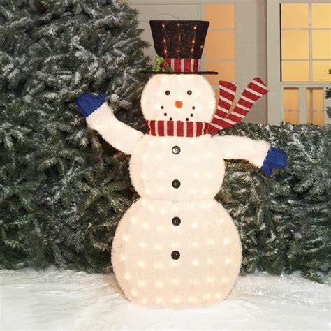 Holiday Time Christmas Decor 56" Fluffy Snowman Sculpture - Walmart.com - Walmart.com