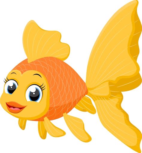 Premium Vector | Cute goldfish cartoon