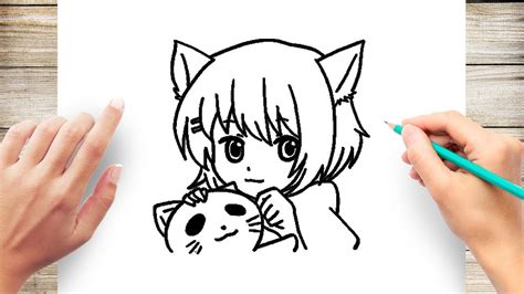 How To Draw Kawaii Neko Cat Girl || Anime Cat Girl #Anime - YouTube