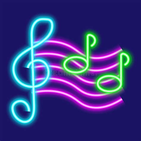 Neon Music Notes. Night Bright Neon Sign, Colorful Billboard, Light Banner. Vector Illustration ...