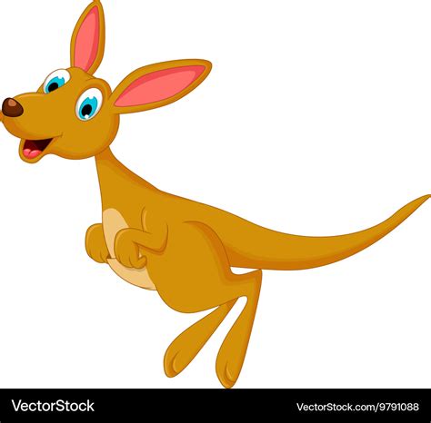 Cartoon kangaroo jumping Royalty Free Vector Image