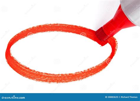 Red Marker Pen Drawing A Circle Royalty Free Stock Photo - Image: 30883625