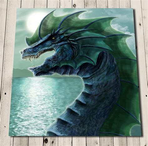 Water Dragon Print Fantasy Art Print Fantasy Animals Fantasy Dragon Painting Sea Dragon Sea ...