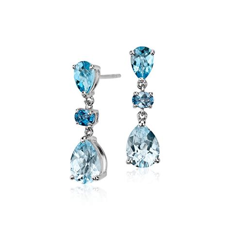 Blue Topaz Earrings in 14k White Gold (8x6mm) | Blue Nile