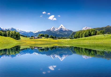 Scenery Lake Switzerland Mountains Grasslands Sky Alps Nature wallpaper ...