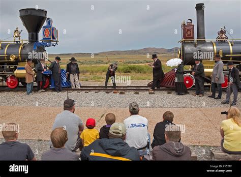 Golden spike railroad ceremony hi-res stock photography and images - Alamy