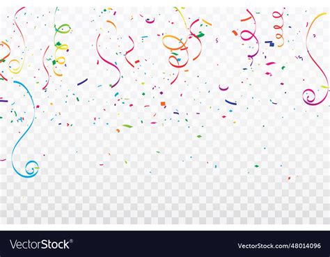 Colorful confetti celebration carnival ribbons Vector Image