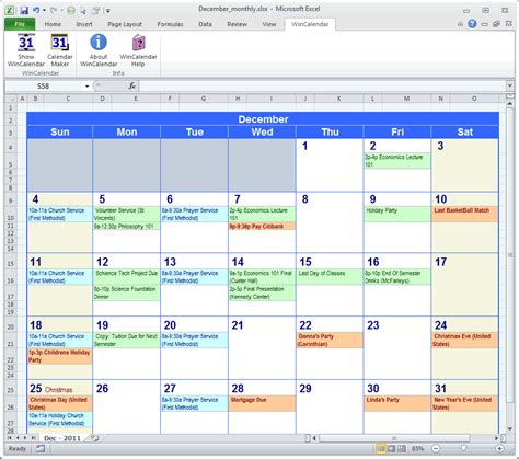 Calendar Maker & Calendar Creator for Word and Excel