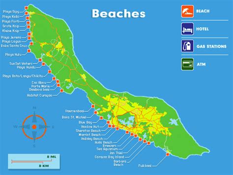 Curacao Best Beaches Map