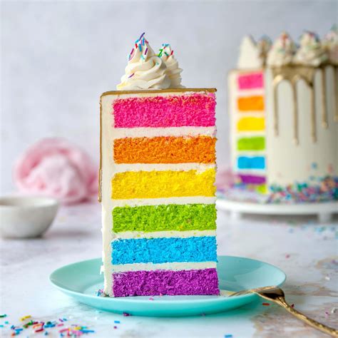 Delicious Rainbow Cake With Gold Drip – Sugar Geek Show