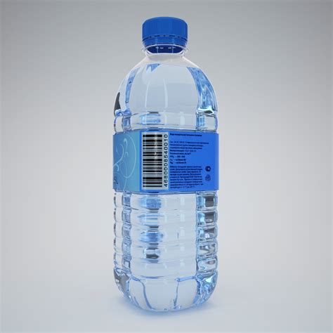 3d plastic bottle water model