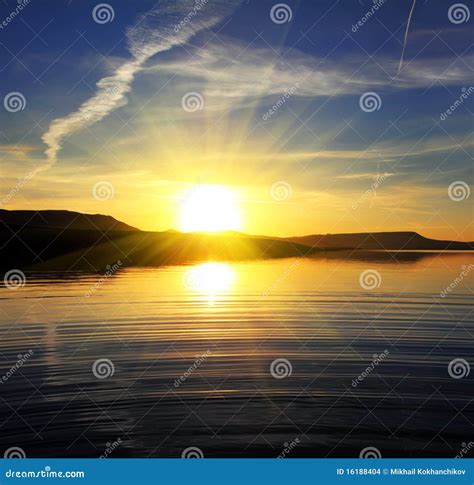 Morning Lake Landscape with Sunrise Stock Photo - Image of lagoon, lake: 16188404