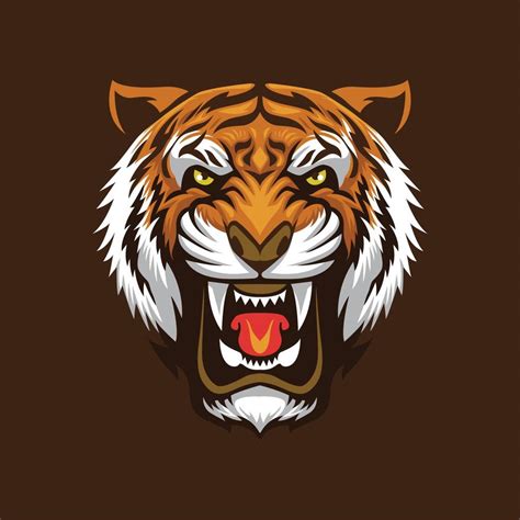 Tiger Head, Angry roaring tiger 14827137 Vector Art at Vecteezy