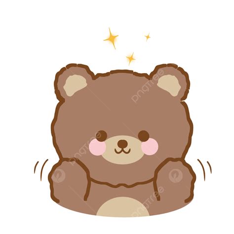 Korean Bear Stickers PNG Picture, Cute Happy Korean Bear Sticker, Korean Bear, Bear Sticker ...