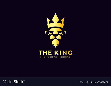 Lion king logo design golden logo Royalty Free Vector Image