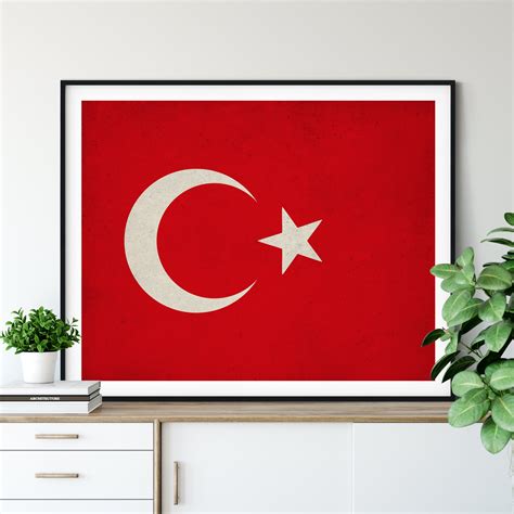 Turkey Flag Art, Turkey Flag Print, Flag Poster, Country Flags, Flag ...