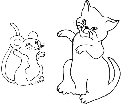 Cat Chasing Mouse Drawing