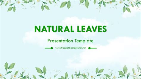 Natural Leaves Powerpoint Templates - Green, Nature - Free PPT Backgrounds and Templates